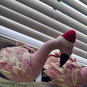 Pink weighed 4 lb Flamingo Plush with Santa Hat